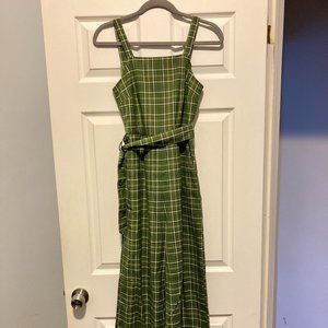 Modcloth Plaid Green Jumpsuit Size 6 (Never worn)